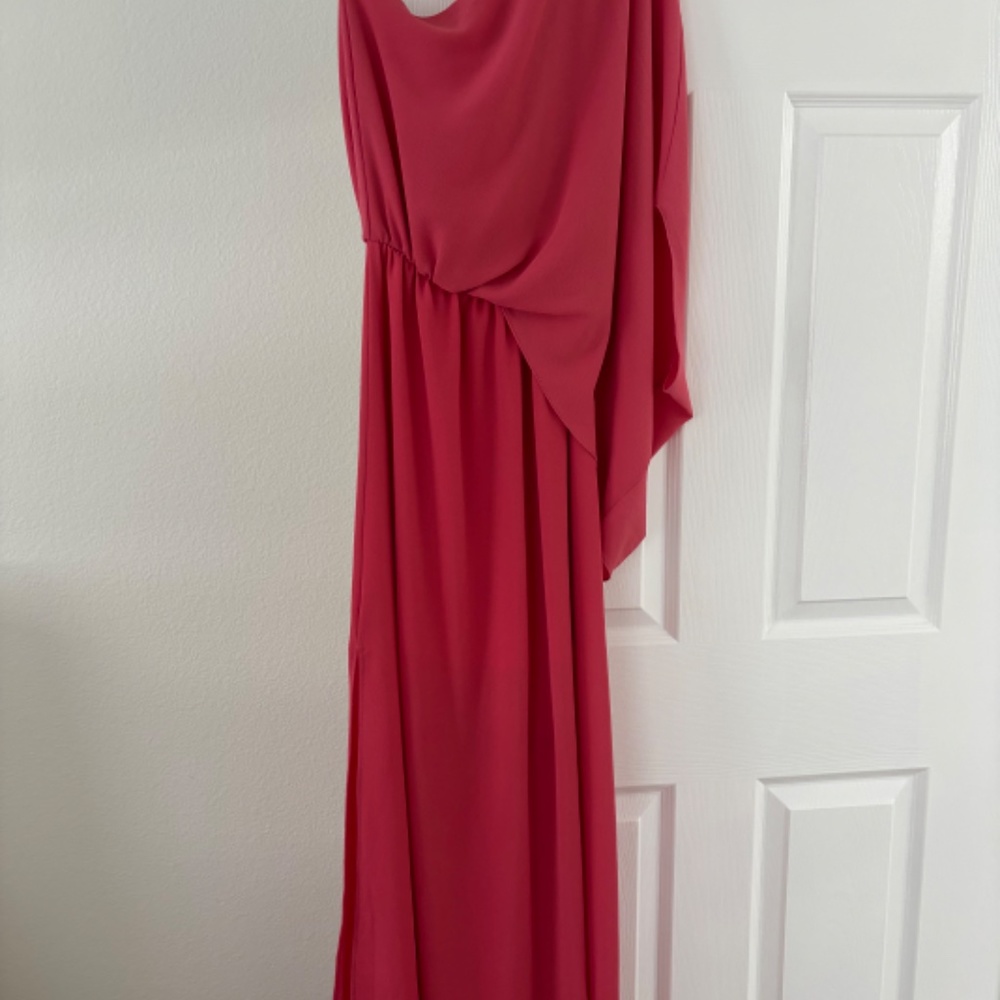 Judith March Teggy one shoulder coral/pink dress - Picture 3 of 7